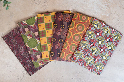 African Print Ankara Pocket Notebook - Red and Yellow