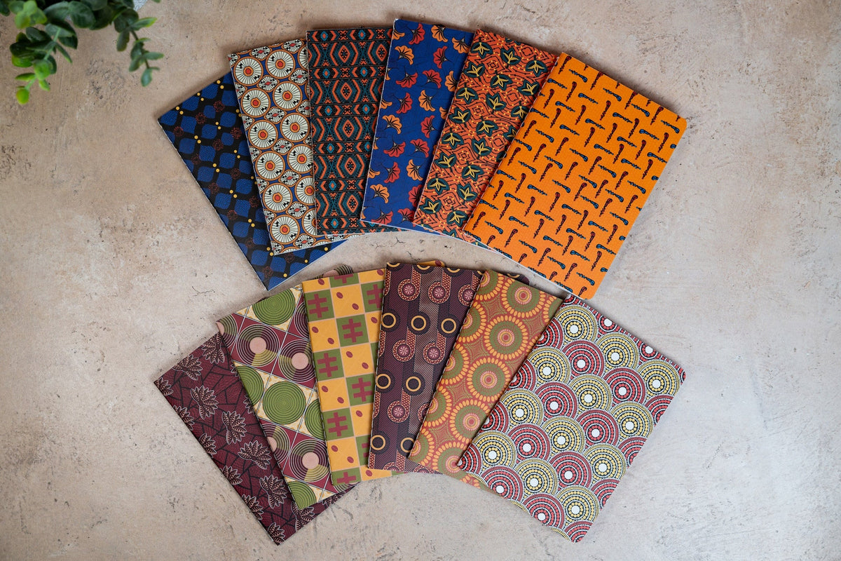 African Print Ankara Pocket Notebook - Red and Yellow