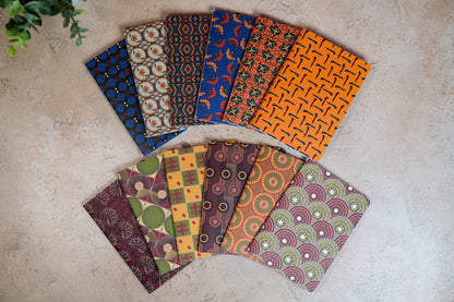 African Print Ankara Pocket Notebook - Red and Yellow