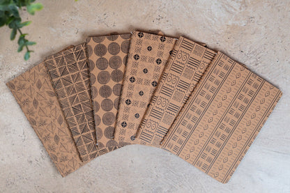 African Print Pocket Notebook - Leaves