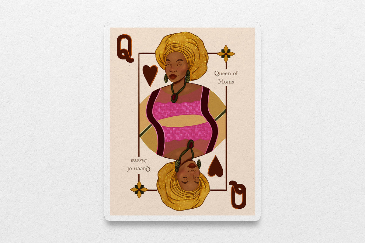 Queen of Moms Playing Card Sticker