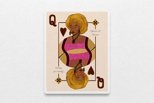 Queen of Moms Playing Card Sticker