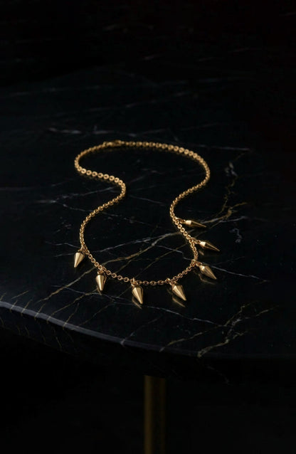 Rock Star Charm Necklace Gold