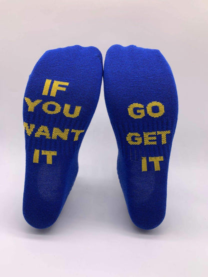 TRONUS BLUE/GOLD UNISEX NO-SHOW SOCKS (2-PAIRS)