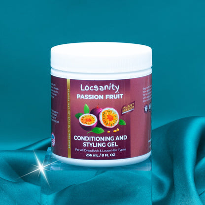 Locsanity Passion Fruit Conditioning, Styling, Rolling, Twisting, Locking Gel - Dreadlocks, Locs, Sisterlocks, Loose Natural Hair, Braidlocs