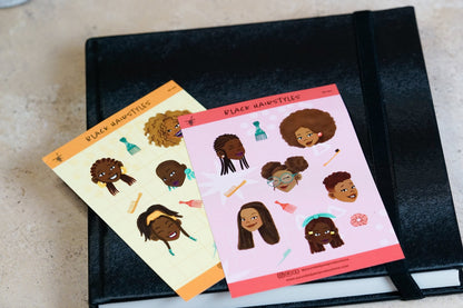 Black Girl Hairstyles Sticker Sheets