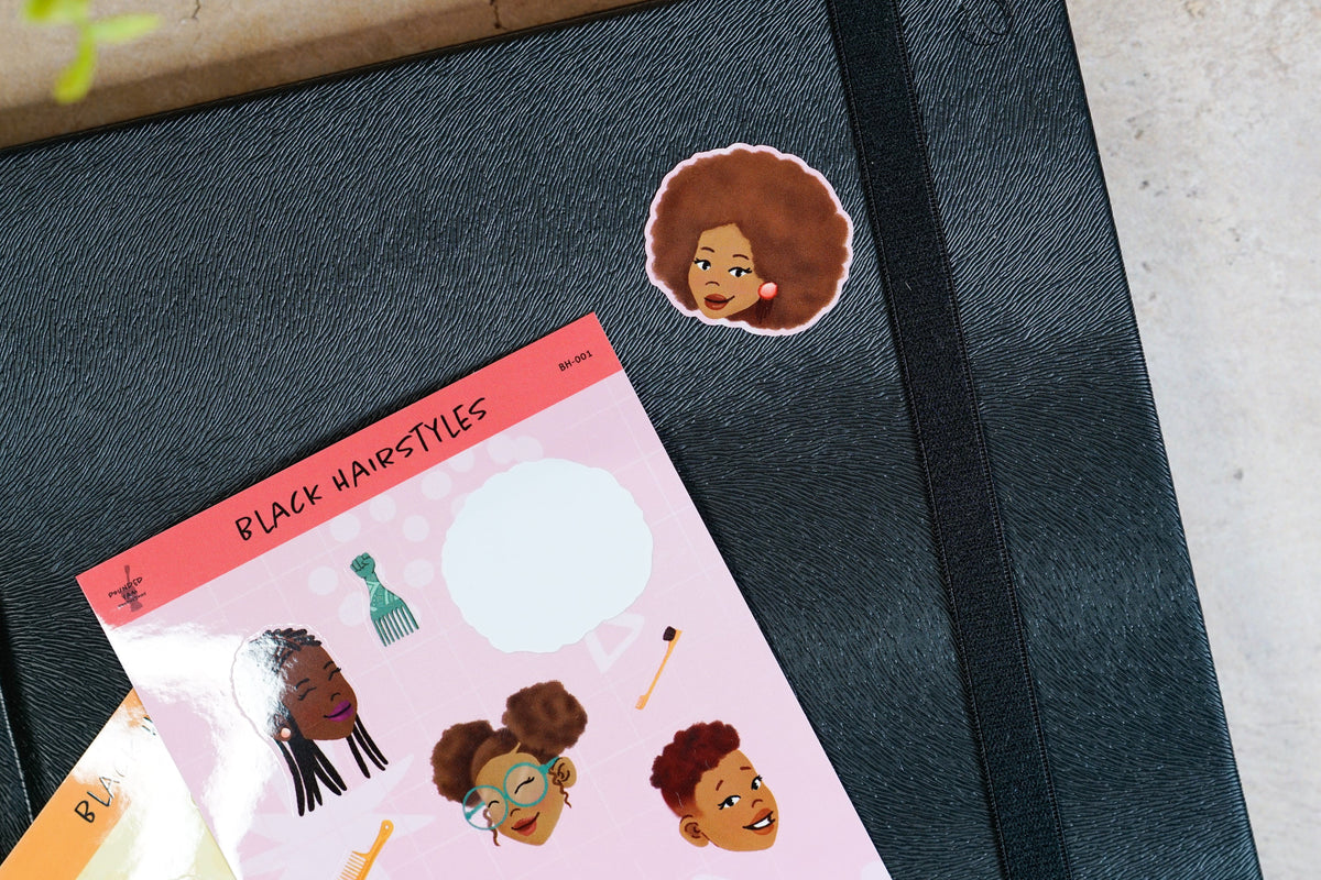Black Girl Hairstyles Sticker Sheets