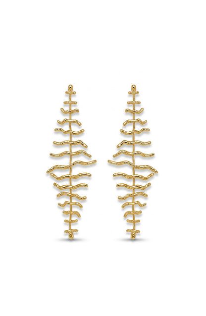 Twig Statement Earrings Gold