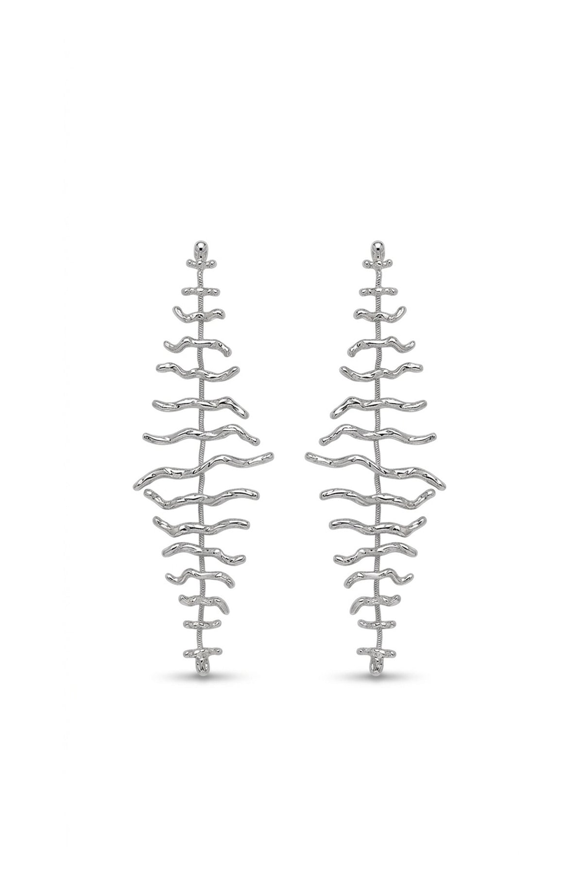 Twig Statement Earrings Silver