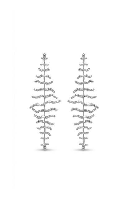 Twig Statement Earrings Silver