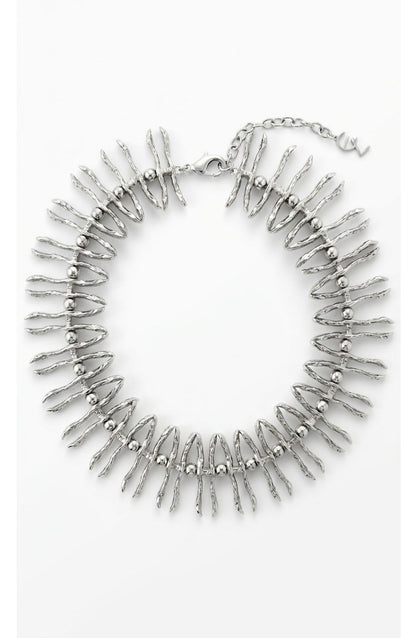 Twig Statement Necklace Silver