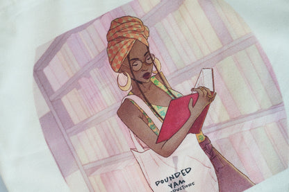 Canvas Tote Bag - Black Girl Reading