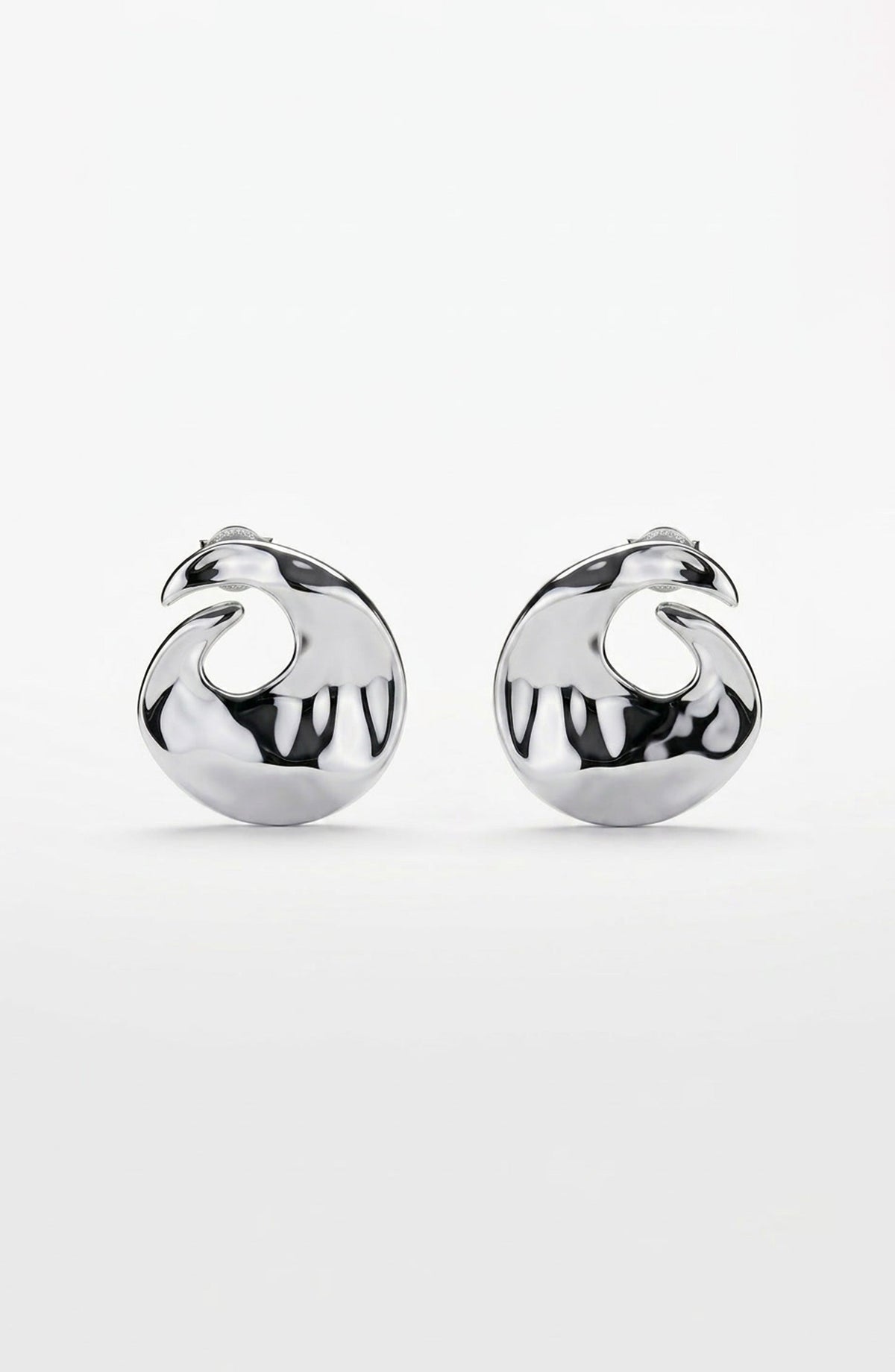 Vortex Statement Earrings Silver