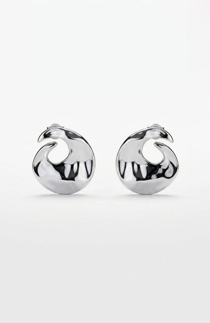 Vortex Statement Earrings Silver