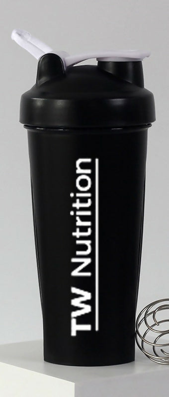 TW Nutrition 28 Oz Protein Shaker Bottle Shaker Cup Solid Black BPA Free No Leak