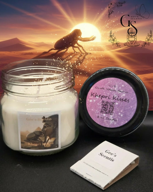 Khepri Kisses 8 oz Candle — Egyptian Amber Scent