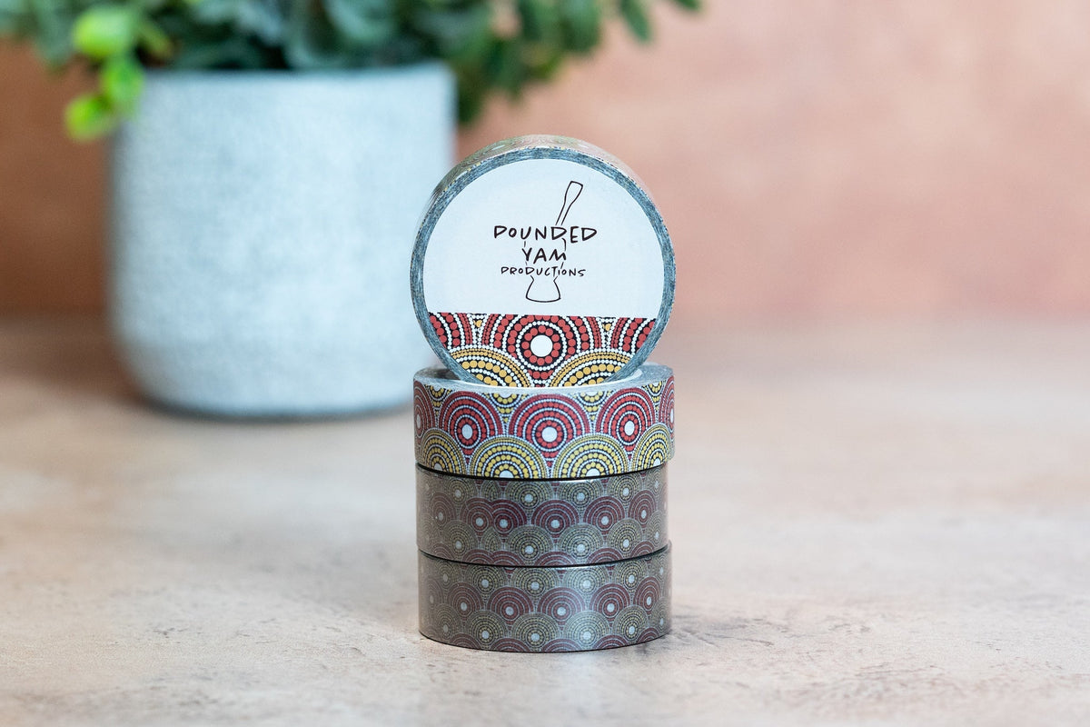 African Print Washi Tape - Red and Yellow (Ankara)