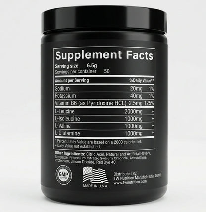 TW Nutrition BCAA Powder Recovery Repair Growth Watermelon 50 Servings