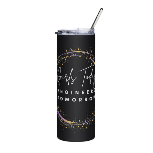 Girls Today Engineers Tomorrow Slim Steel Tumbler - Black