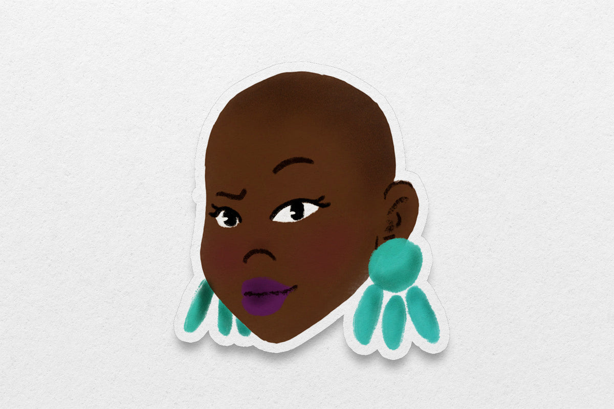 Black Girl Hairstyles Stickers: Bald