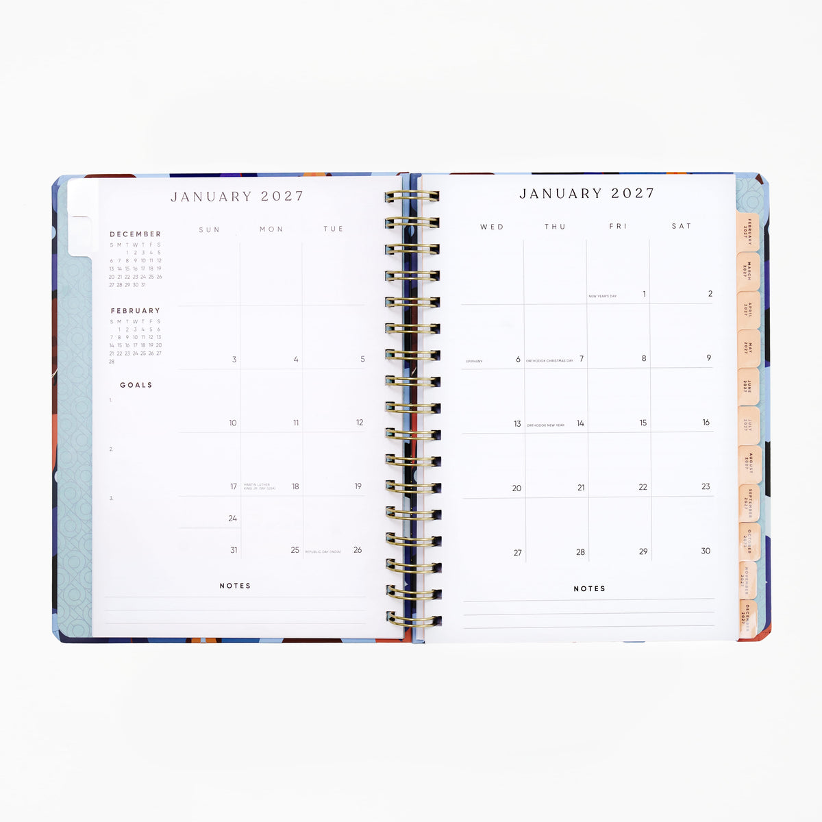 2027 12 Month Weekly/Monthly Planner - Fresh Starts