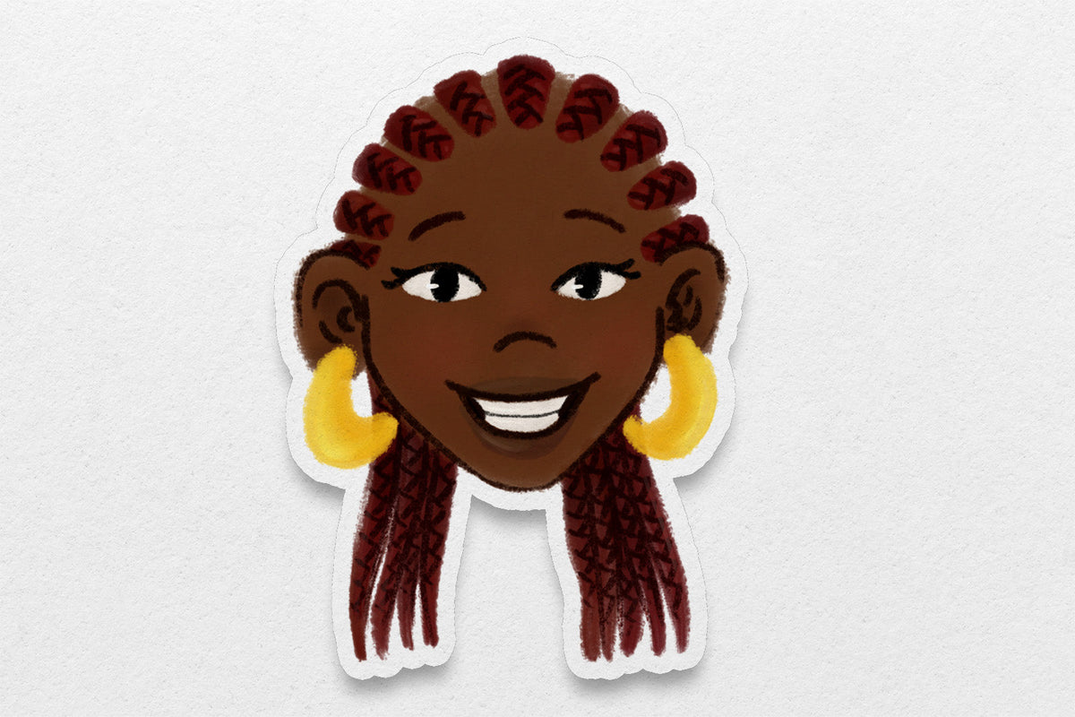 Black Girl Hairstyles Stickers: Cornrows