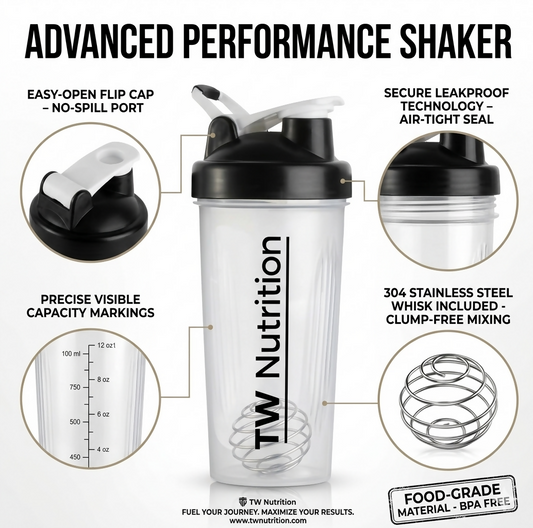 TW Nutrition 28 Oz Shaker Protein Water Bottle