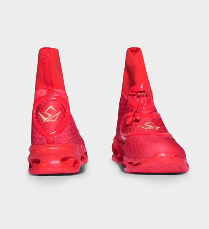 RETIRED COLLECTIBLE MENS LUXE CUSHIONED HIGH TOPS ALL RED 