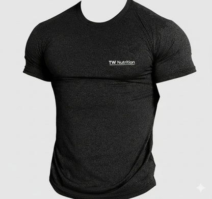 TW Nutrition Men's Dry Slim Fit Shirt Black/Gray Large (L)