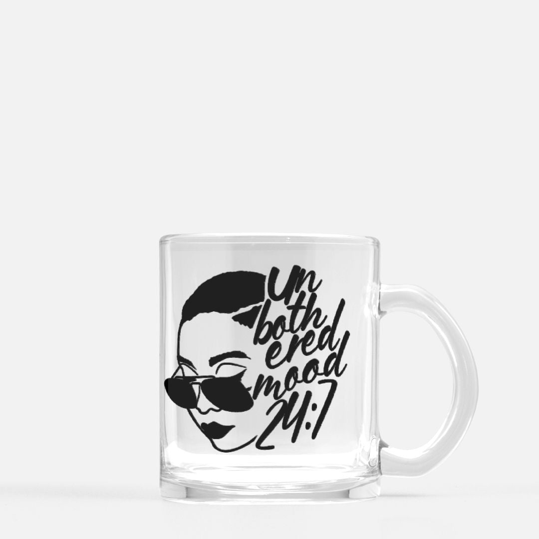 Unbothered Glass Mug 12oz