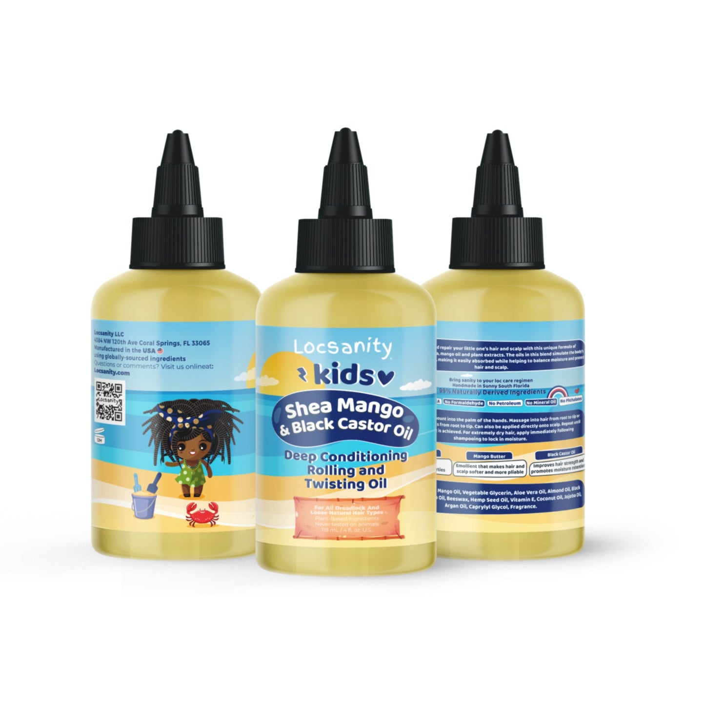 Locsanity Kids Shea Mango & Black Castor Oil Deep Conditioning, Rolling and Twisting Oil