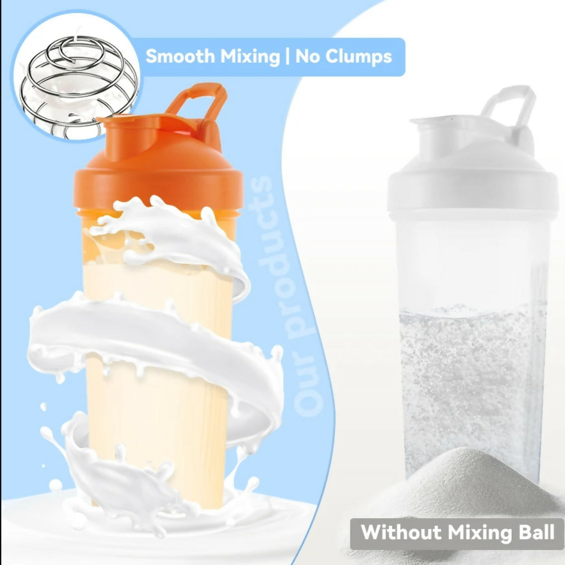 TW Nutrition 28 Oz Protein Shaker Bottle Shaker Cup Clear BPA Free No Leak
