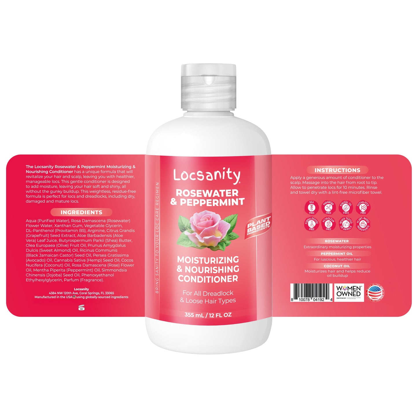 Rosewater and Peppermint Moisturizing and Nourishing Conditioner