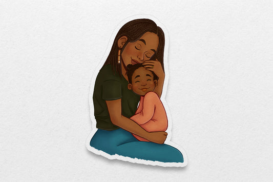 Black Mom and Daughter Sticker
