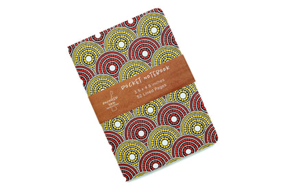 African Print Ankara Pocket Notebook - Red and Yellow