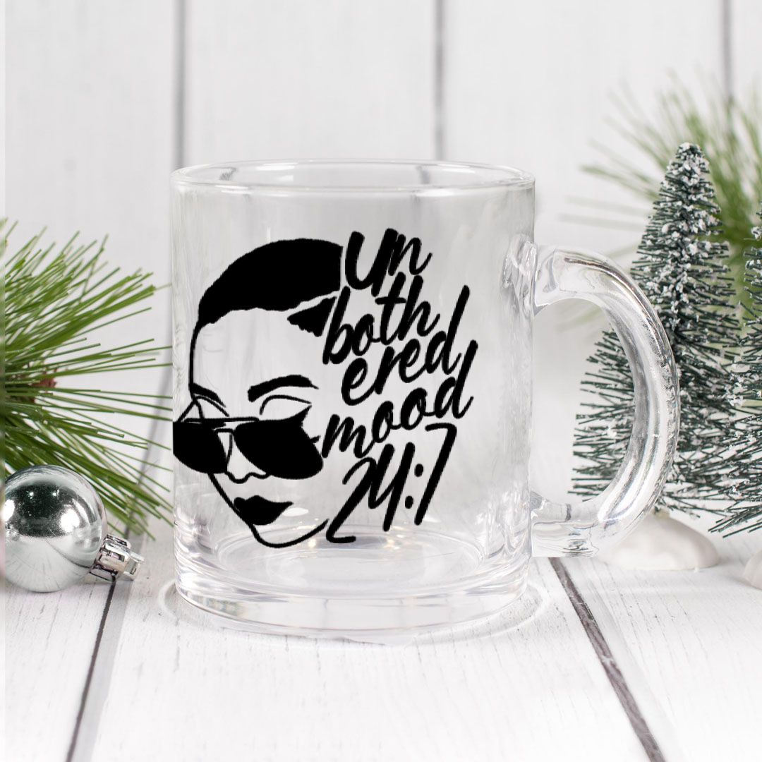 Unbothered Glass Mug 12oz - Mugs