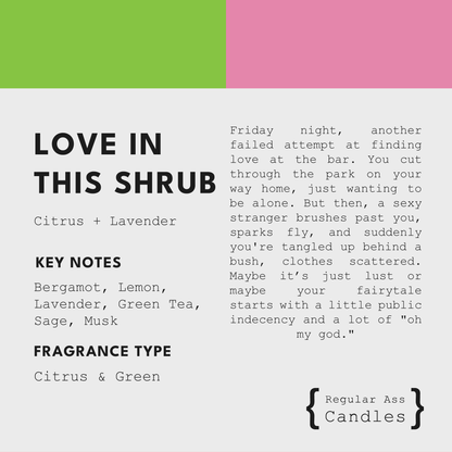 Love in This Shrub, Citrus + Lavender 11oz Candle