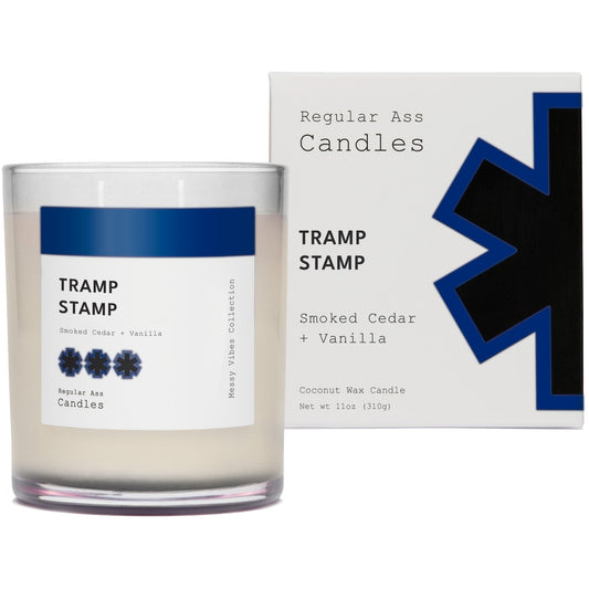 Tramp Stamp, Smoked Cedar + Vanilla 11oz Candle