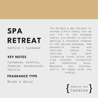 Spa Retreat, Saffron + Cardamom 11oz Candle