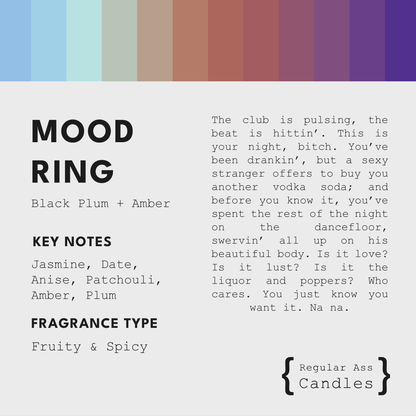 Mood Ring, Black Plum + Amber 11oz Candle