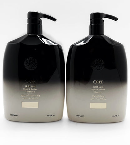 Oribe Gold Lust Repair & Restore Shampoo & Conditioner Liter Duo, Pumps