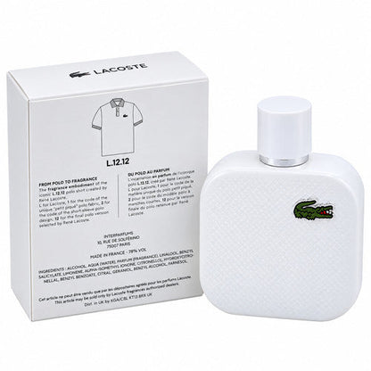 Eau De Lacoste Blanc Pure White L.12.12 Cologne for Men 3.3 / 3.4 oz New In Box