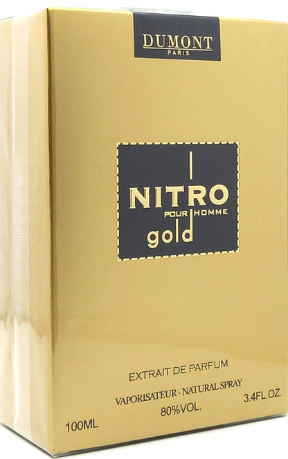 DUMONT NITRO GOLD POUR HOMME EXTRAIT DE PARFUM SPRAY FOR MEN 3.4 Oz / 100 ml NEW