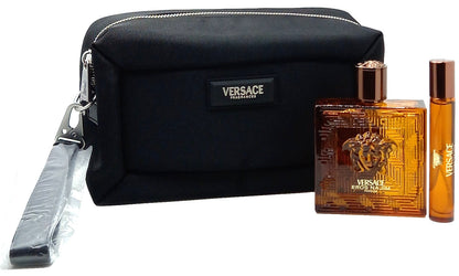 VERSACE EROS NAJIM 3 PCS GIFT SET PARFUM FOR MEN 3.4 Oz, PEN 0.3 Oz, BAG NEW!!!