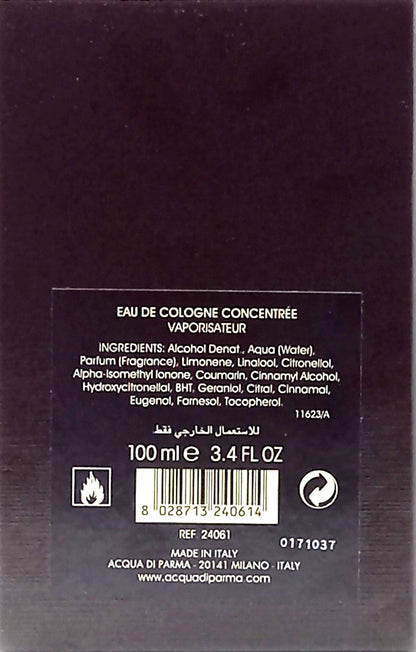 ACQUA DI PARMA COLONIA MIRRA EAU DE COLOGNE CONCENTREE SPRAY MEN 3.4 Oz / 100 ml