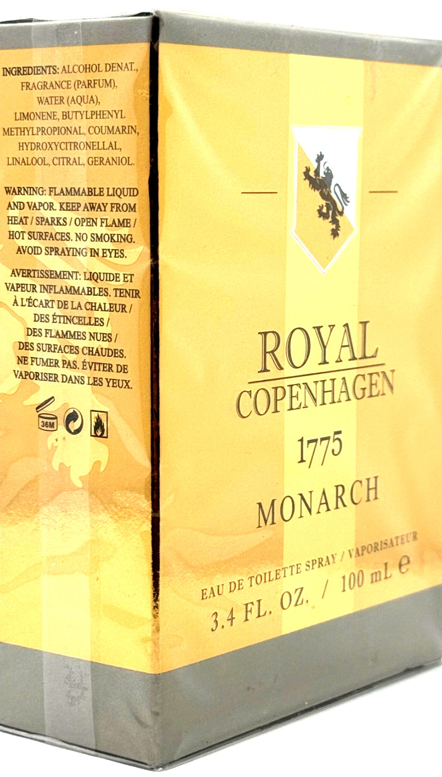ROYAL COPENHAGEN 1775 MONARCH EAU DE TOILETTE SPRAY FOR MEN 3.4 Oz / 100 ml NEW!
