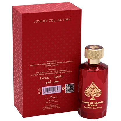 Jo Milano Paris Game Of Spades Rouge Extrait Spray Men 3.4 oz New Box
