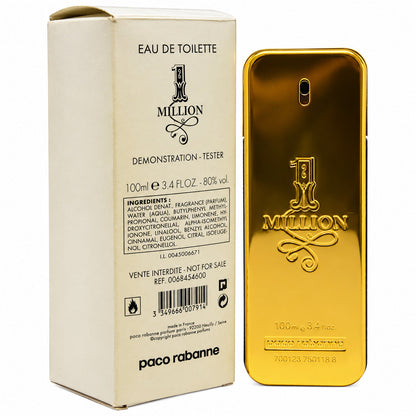 1 One Million by Paco Rabanne 3.4 oz EDT Cologne for Men Brand New Tester
