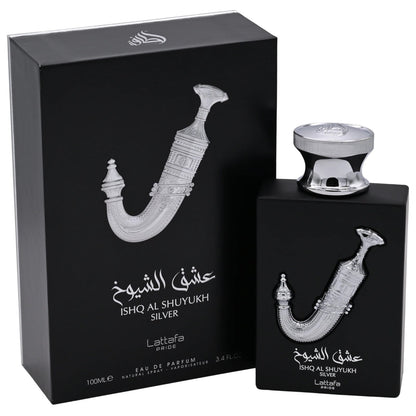 Lattafa Ishq Al Shuyukh Silver EDP Spray Unisex 3.4 oz New Box