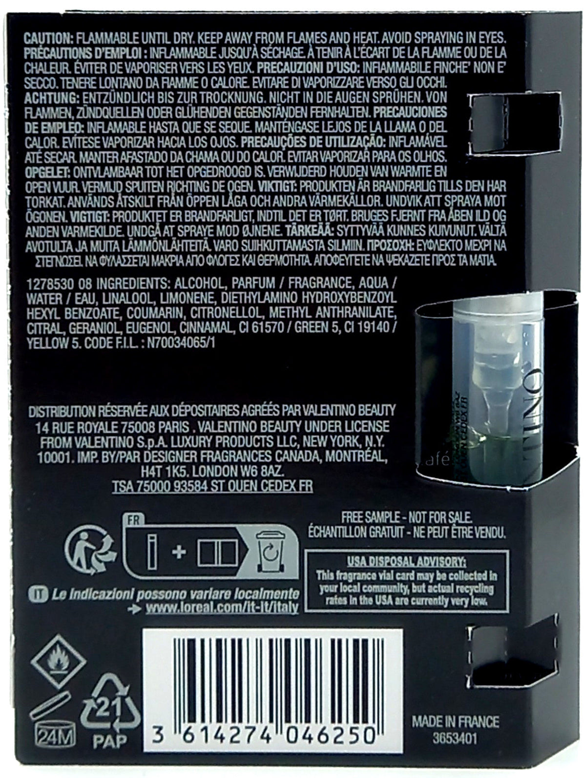 VALENTINO UOMO BORN IN ROMA GREEN STRAVAGANZA EDT VIAL SPRAY FOR MEN 0.04 Oz NEW
